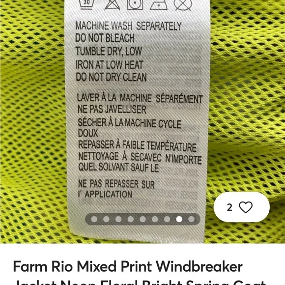 NWT Farm Rio Neon Floral Windbreaker Jacket multi colored - Picture 5 of 8